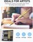 Gold Art Mechanical Pencil Set – 6 Metal Drafting Pencils (0.5, 0.7, 0.9, 2mm) with 12 Tubes Lead Refills, Erasers, Sharpeners & Case – Perfect for Drawing, Sketching, and School Use (Gold)